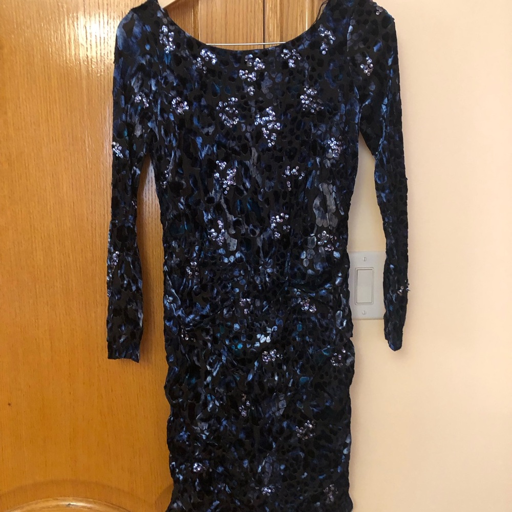 Elegant Blue Sequin Dress